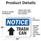 Signmission Trash Can (Up Arrow) Sign With Symbol, 24 in W x Rectangle, Vinyl Decal OS-2PACK-NS-D-1824-L-18725 - alternate 2